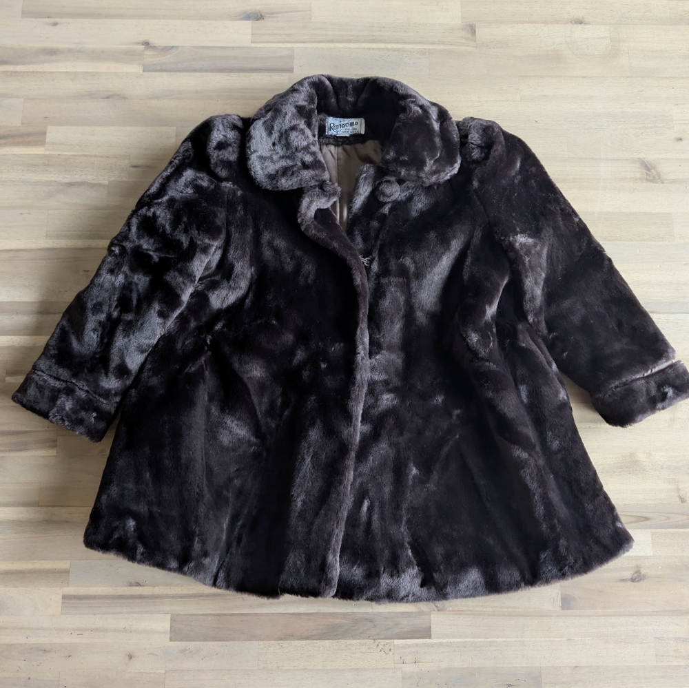 Rothchild Faux Fur Brown Children's Coat Girl's‎ Size 8